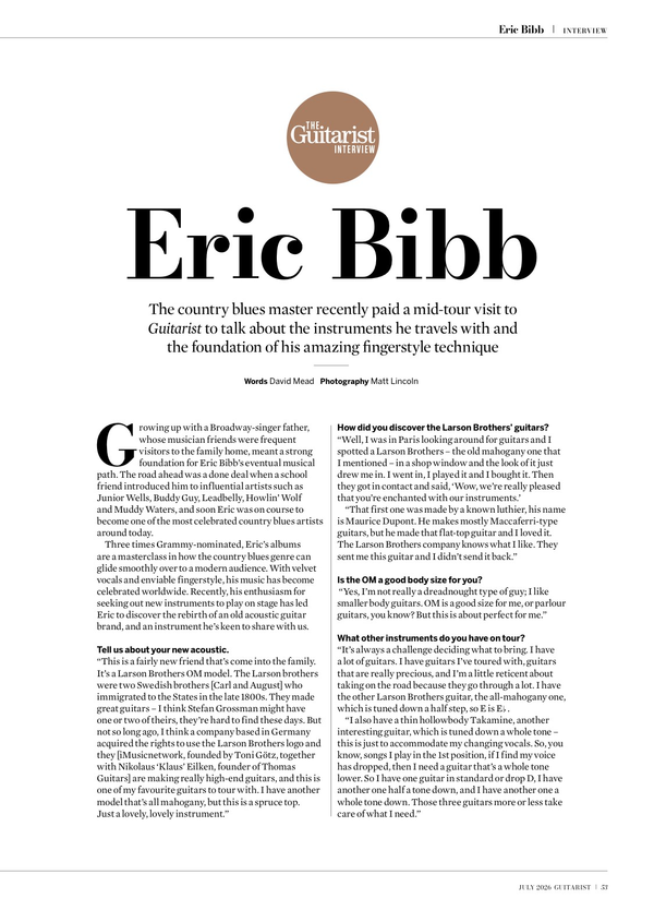 Eric Bibb Interview in Guitarist Magazine June 26 - page 2