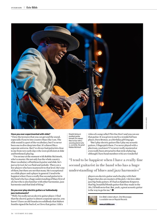 Eric Bibb Interview in Guitarist Magazine June 26 - page 4
